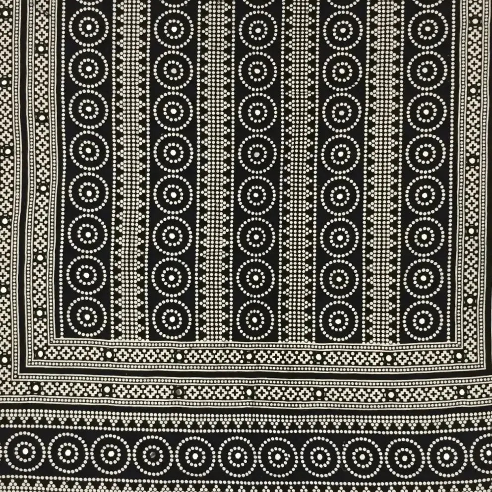 Black Ajrak Shawl — No. 010 — detail