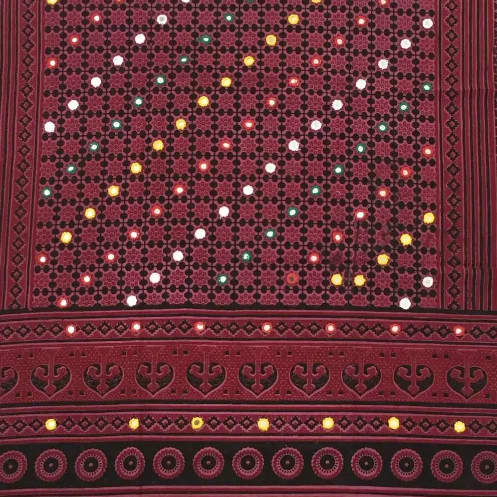 Ajrak Shawl — No. 025 — detail