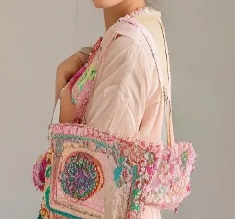 Hand-Embroidered Bag — No. 008 — detail