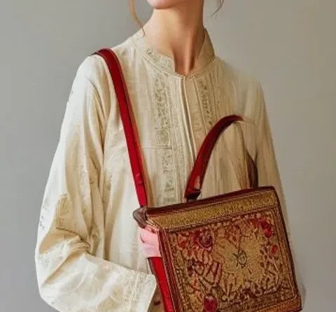 Hand-Embroidered Bag — No. 009 — detail