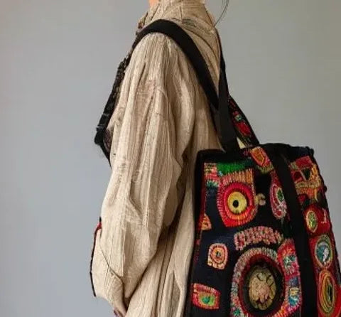 Hand-Embroidered Bag — No. 010 — detail