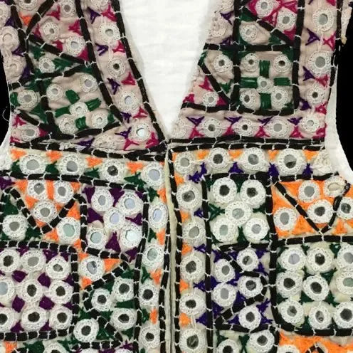 Kids Mirror-Work Embroidered Koti — No. 011 — detail