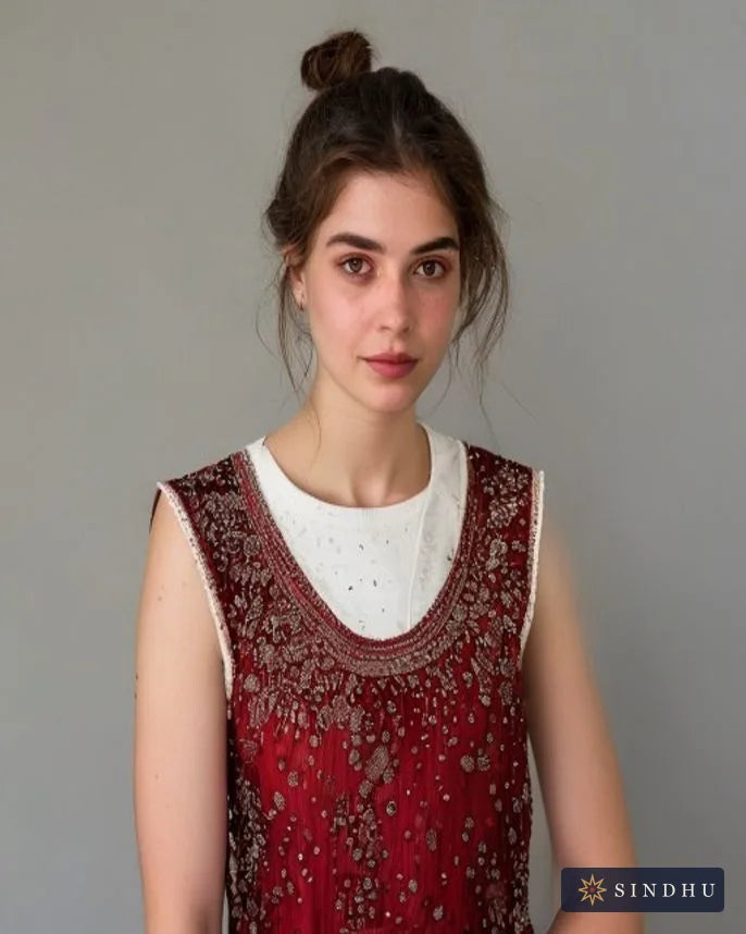 Women's Embroidered Koti — No. 024