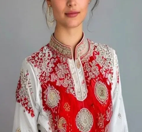 Women's Embroidered Waistcoat — No. 031 — detail