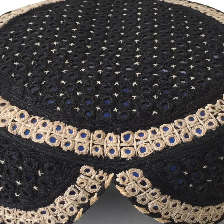 Black Sindhi Topi — No. 002 — detail